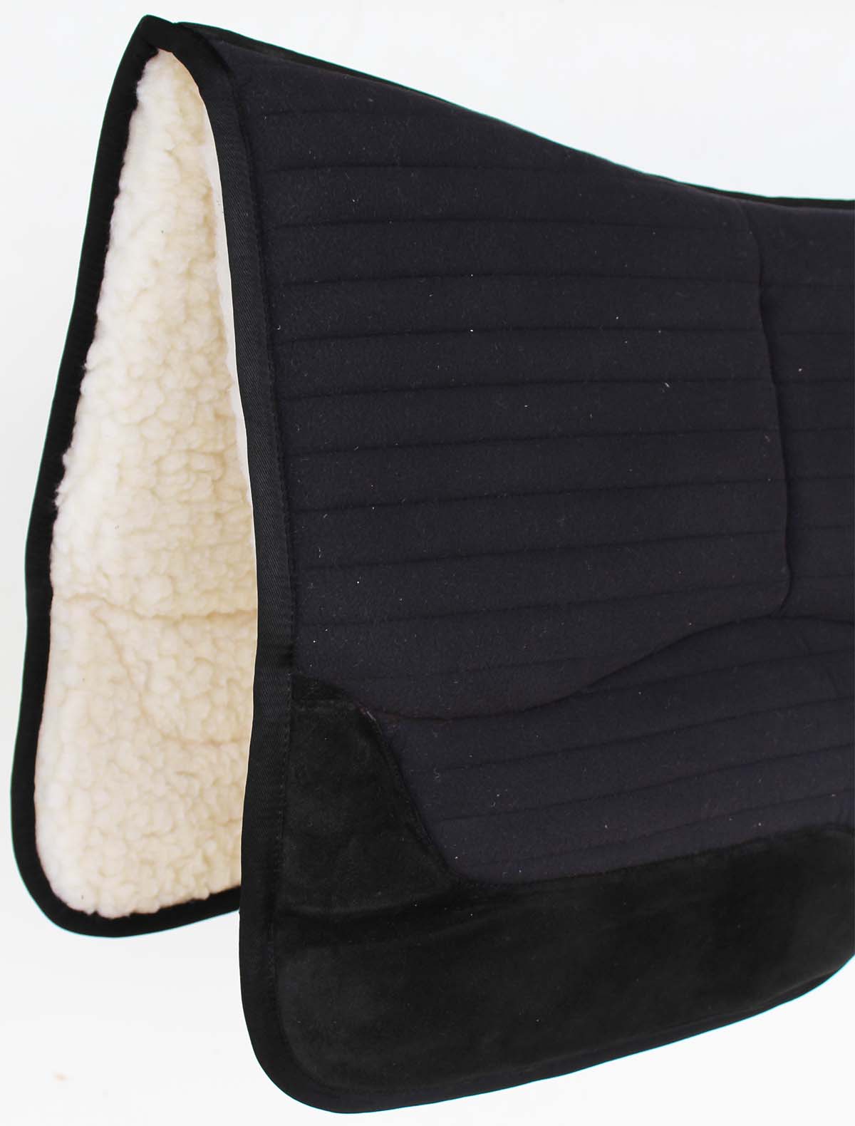 Horse SADDLE PAD Western Barrel Endurance Cotton Fur Felt Black 39154