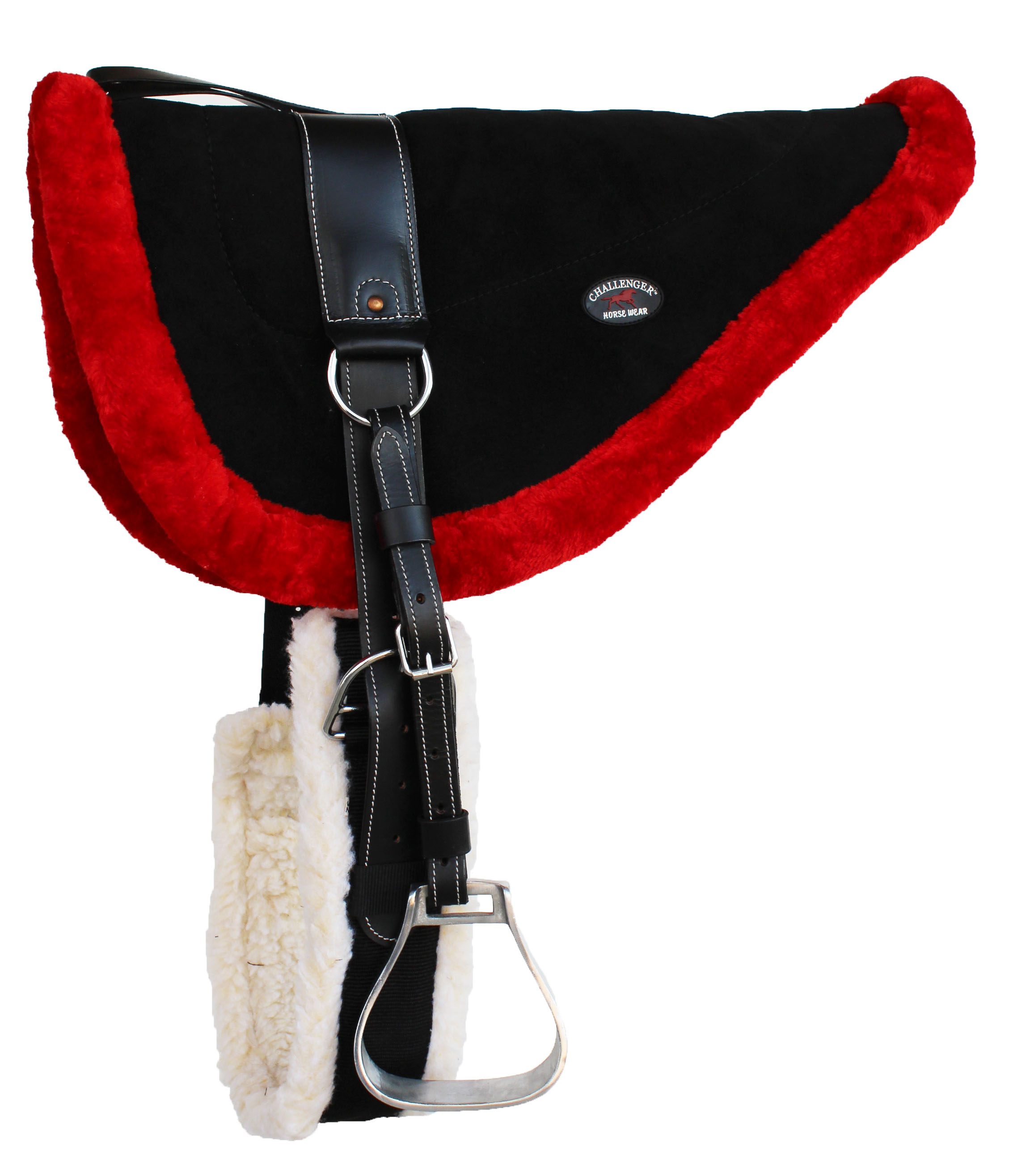 Equestrian Horse SADDLE PAD WESTERN BAREBACK Suede Leather Girth