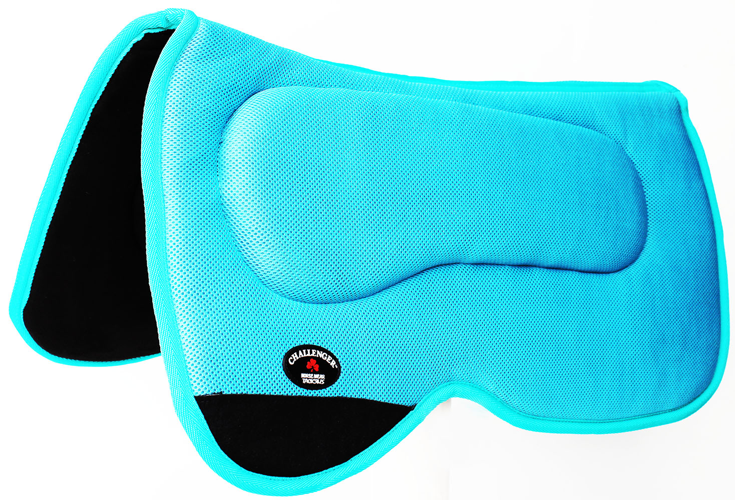 Equine Western Horse Pony SADDLE PAD 24/"x24/" Anti slip Memory Foam BK Turq 3958P