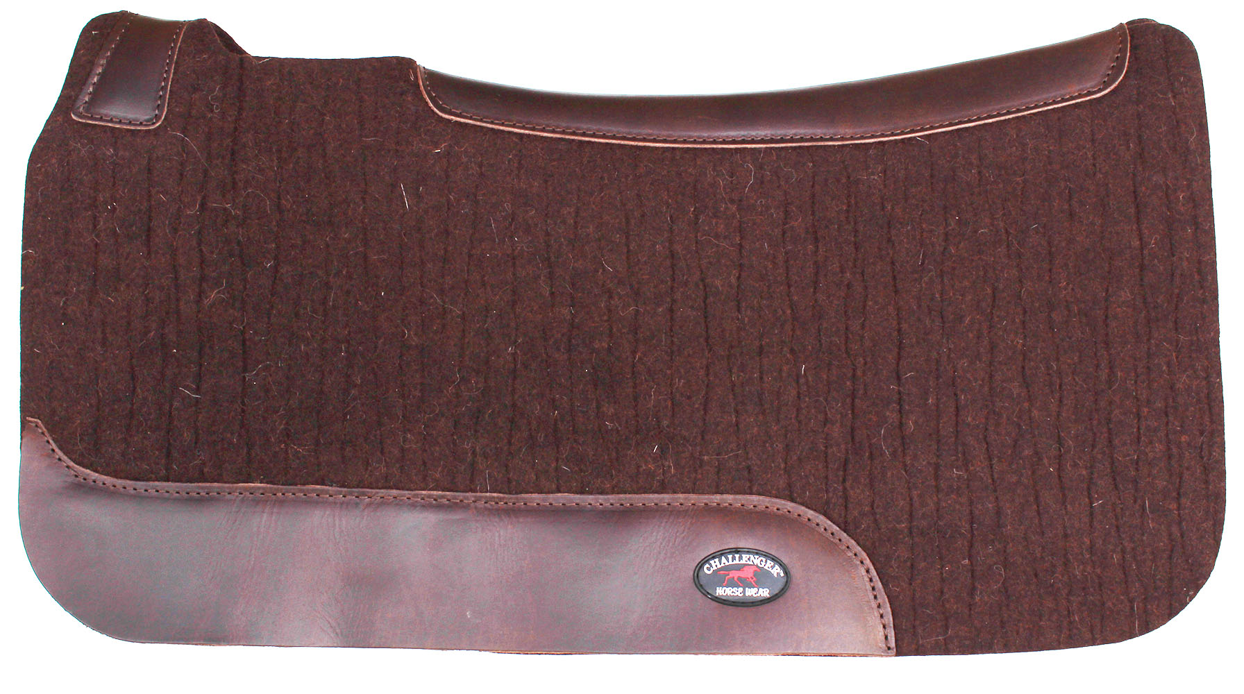 Horse SADDLE PAD Western Contoured Wool Felt Moisture Wicking Brown