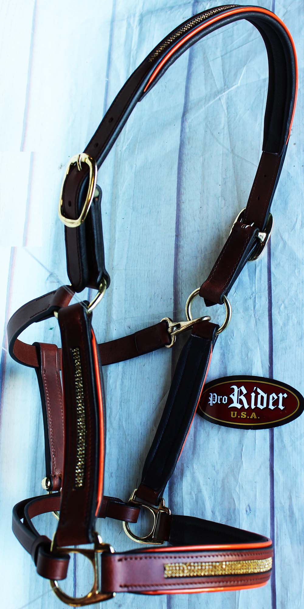 Horse Riding Leather English Brown gold Bling 927MT07 Horse Riding Leather English Brown gold Bling 927MT07