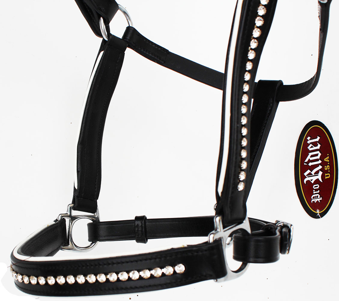 Horse Riding Leather English Black Halter Bling 927MT11P eBay