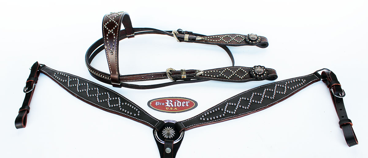 Tachuela del caballo de silla de montar Cuero Occidental Brida Cabezada breastcollar 78138B Tachuela del caballo de silla de montar Cuero Occidental Brida Cabezada breastcollar 78138B tienda en linea
