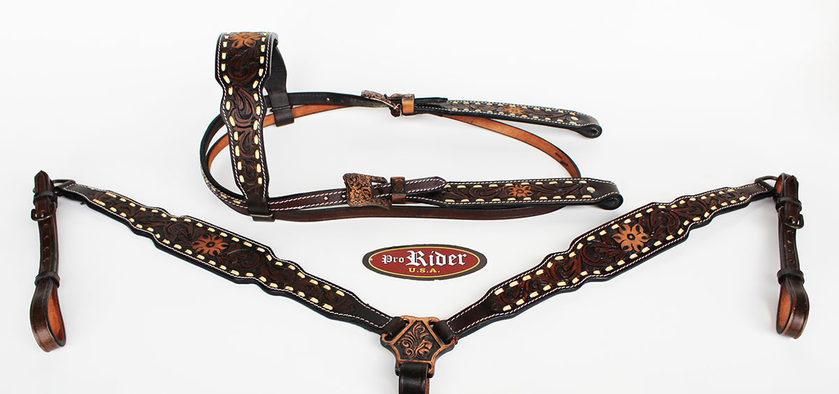 Horse Show Saddle Tack Bridle Western Leather Headstall Breast Collar