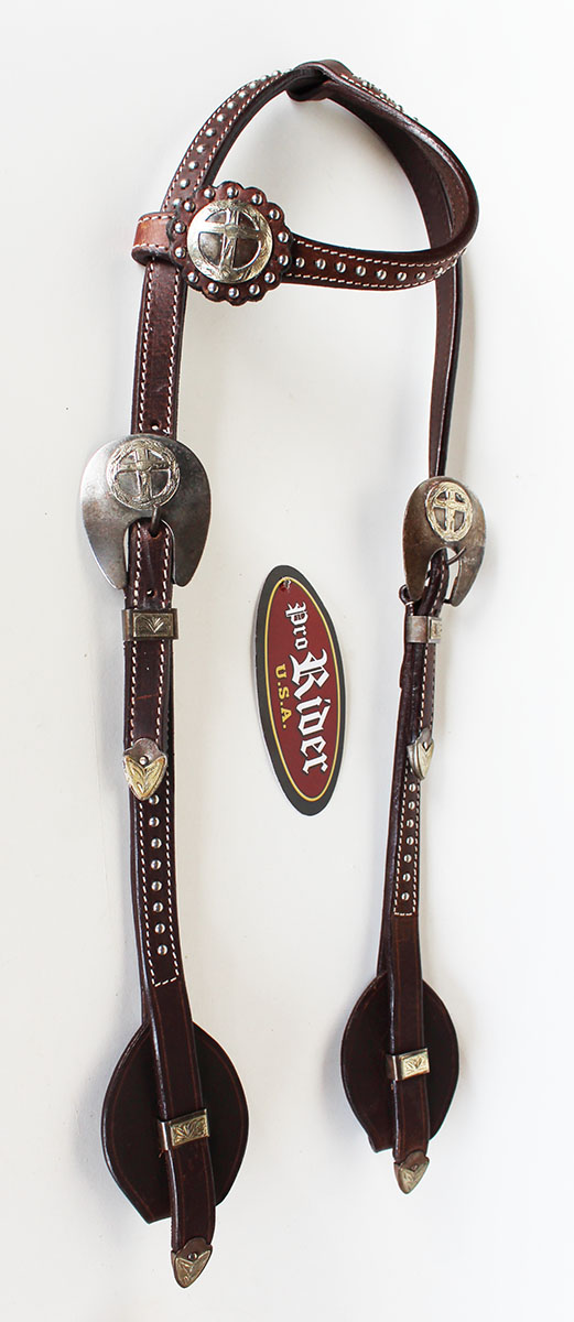 Horse-Show-Saddle-Tack-Rodeo-Bridle-Western-Leather-Headstall-Reins-Brown-7868HA