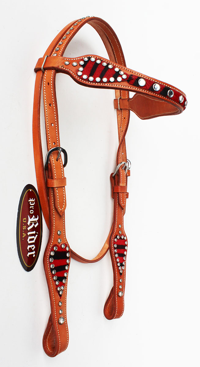 Horse Show Bridle Western Leather Rodeo Headstall Red 8804HB eBay
