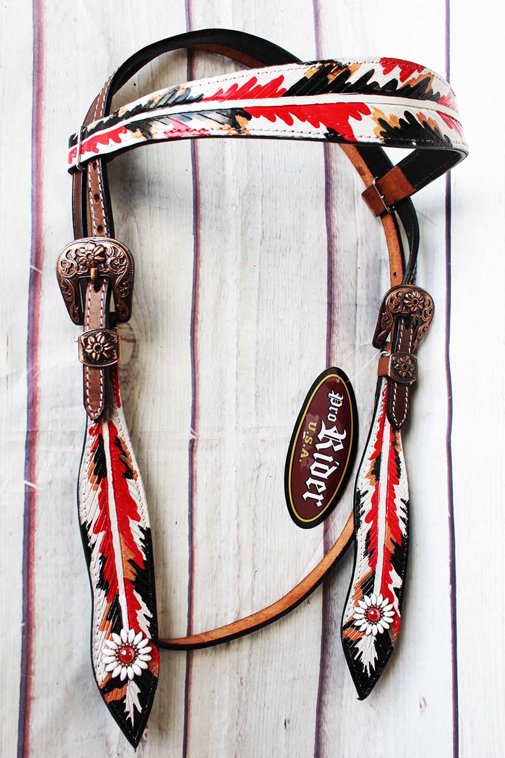 Horse Equine Show Bridle Western Leather Rodeo Headstall Red Tack Rodeo