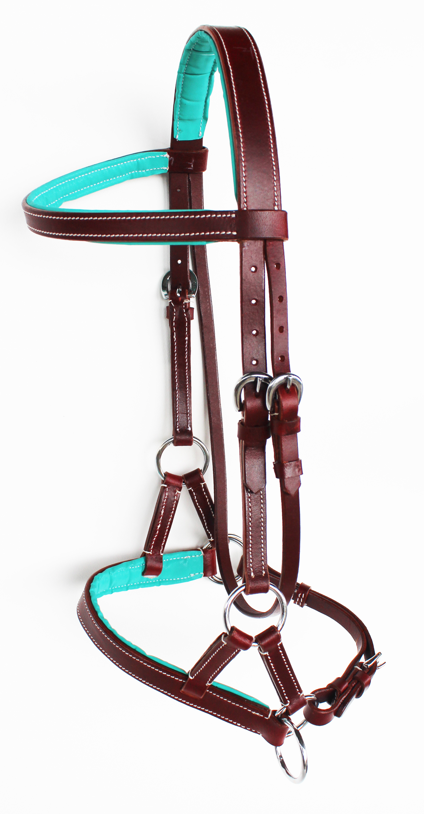 Horse Western LEATHER PADDED BITLESS SIDEPULL HALTER BRIDLE COMBO REINS 7710 eBay