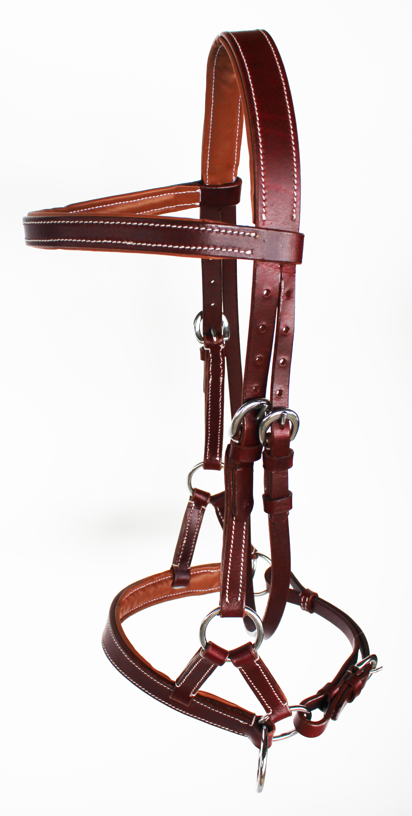 Horse Western LEATHER PADDED BITLESS SIDEPULL HALTER BRIDLE COMBO REINS 7710 eBay