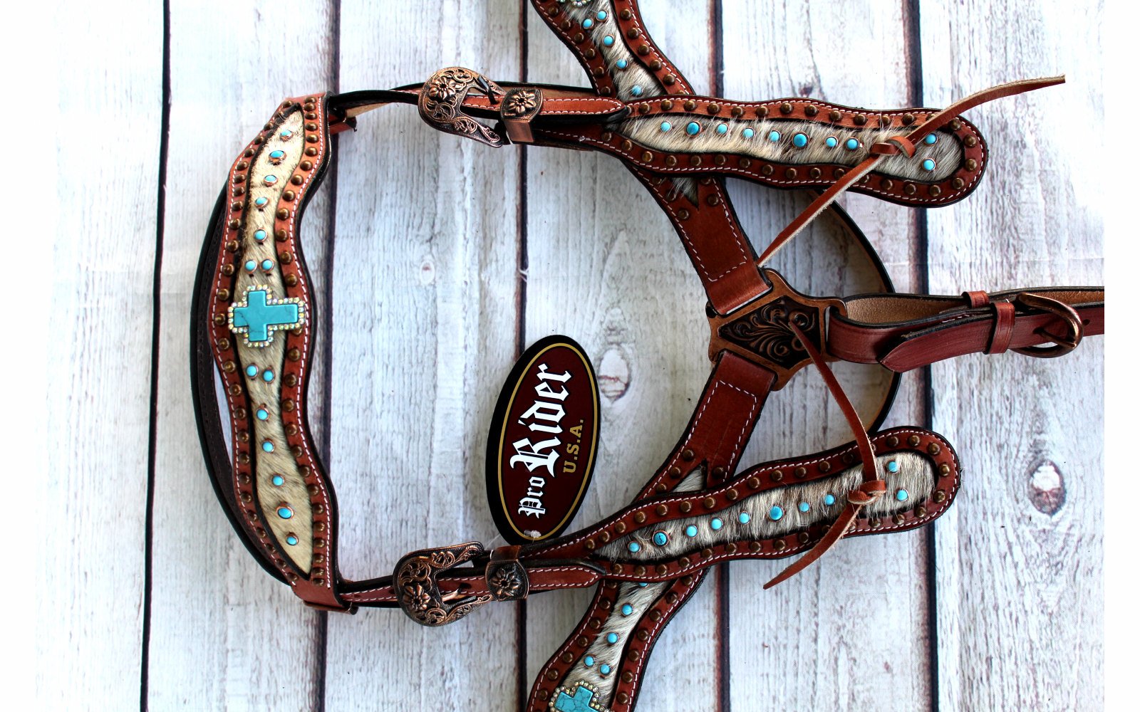 Horse Tack Bridle Western Leather Headstall Turquoise Bling Rodeo