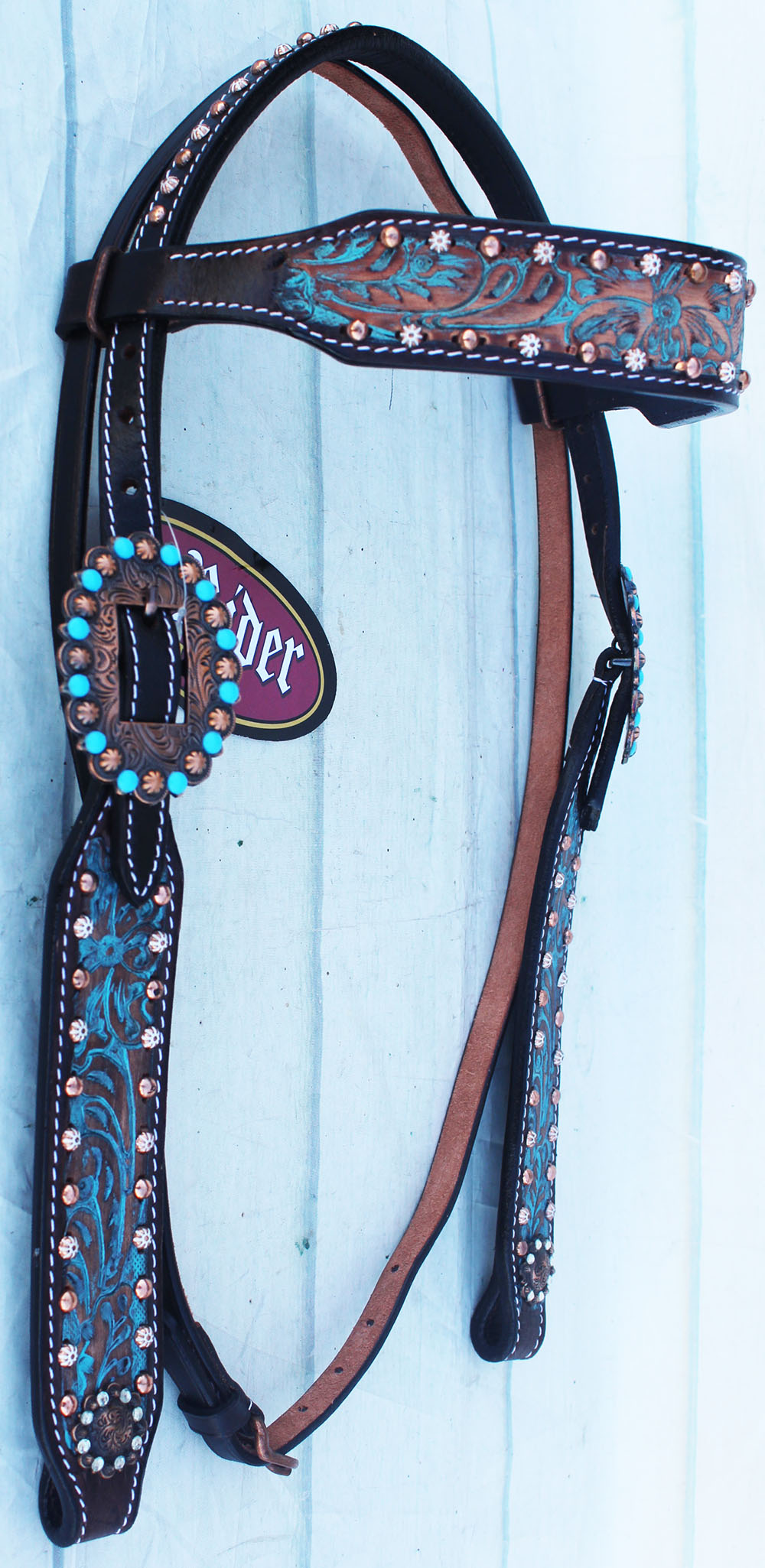 Horse Tack Bridle Western Leather Headstall Dark Brown 80215HB eBay
