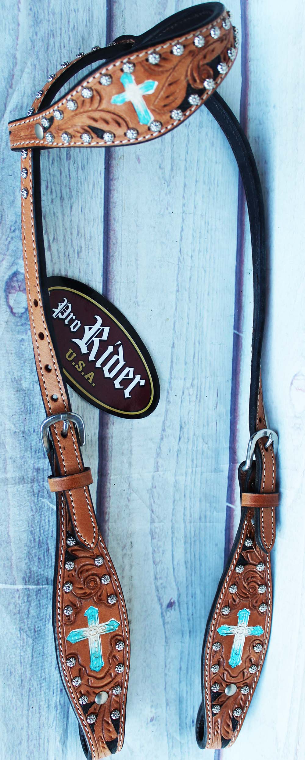 Horse Tack Bridle Western Leather Headstall Turquoise 8045HA eBay