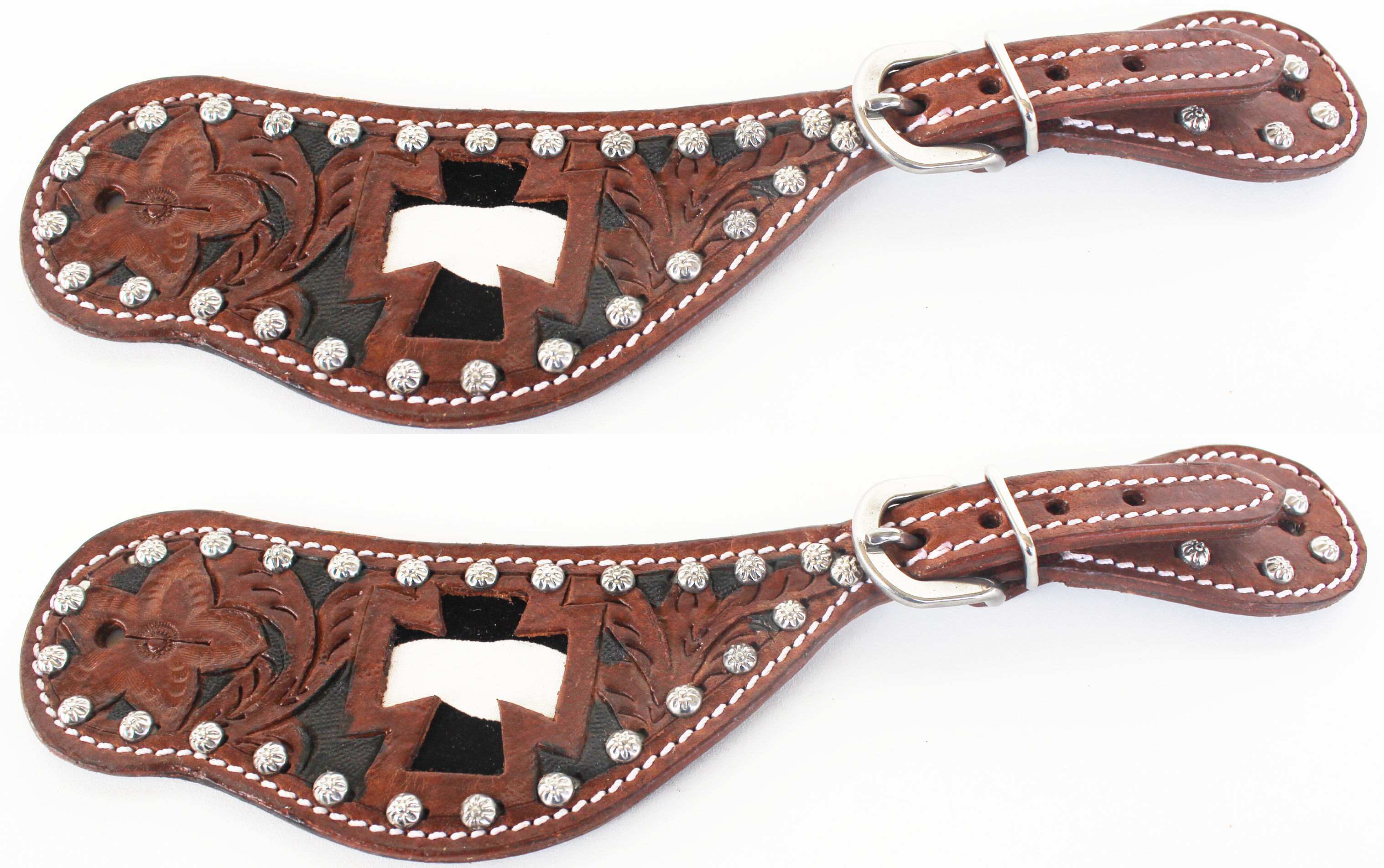 Horse Western Riding Cowboy Boots Leather Spur Straps Tack 74105 eBay