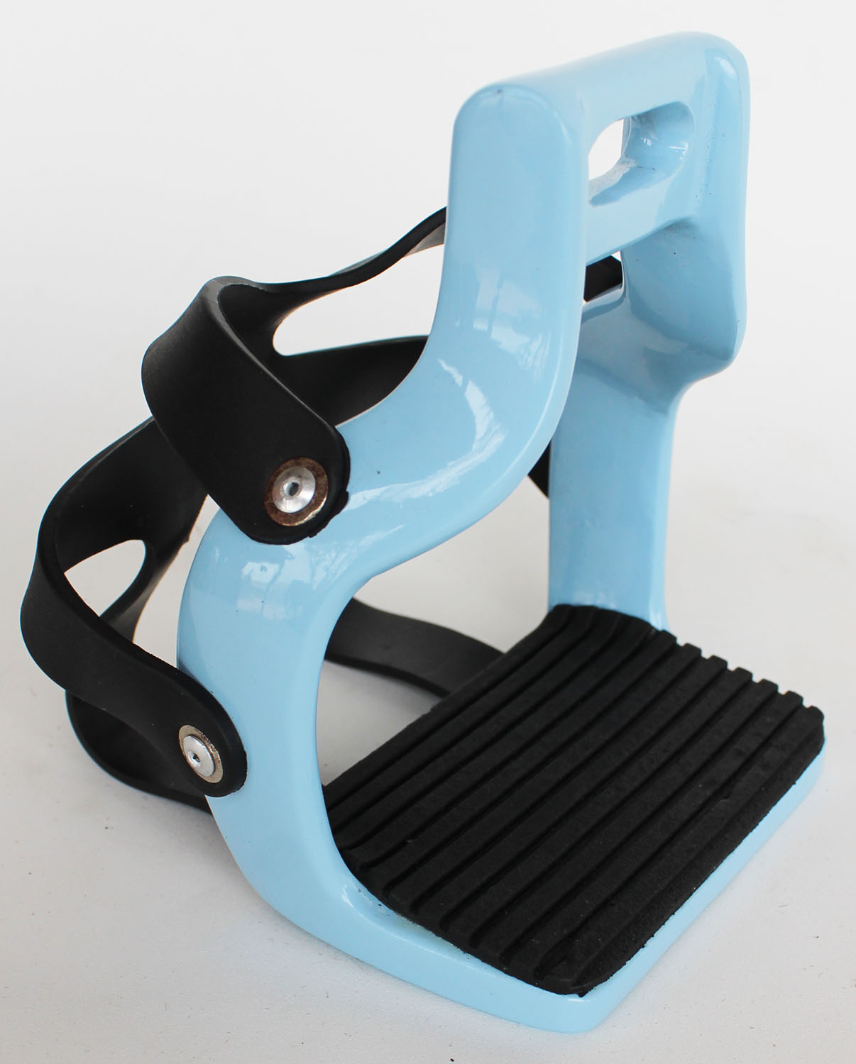 Horse Saddle English Aluminum Safety Flex Caged Endurance Stirrups Blue