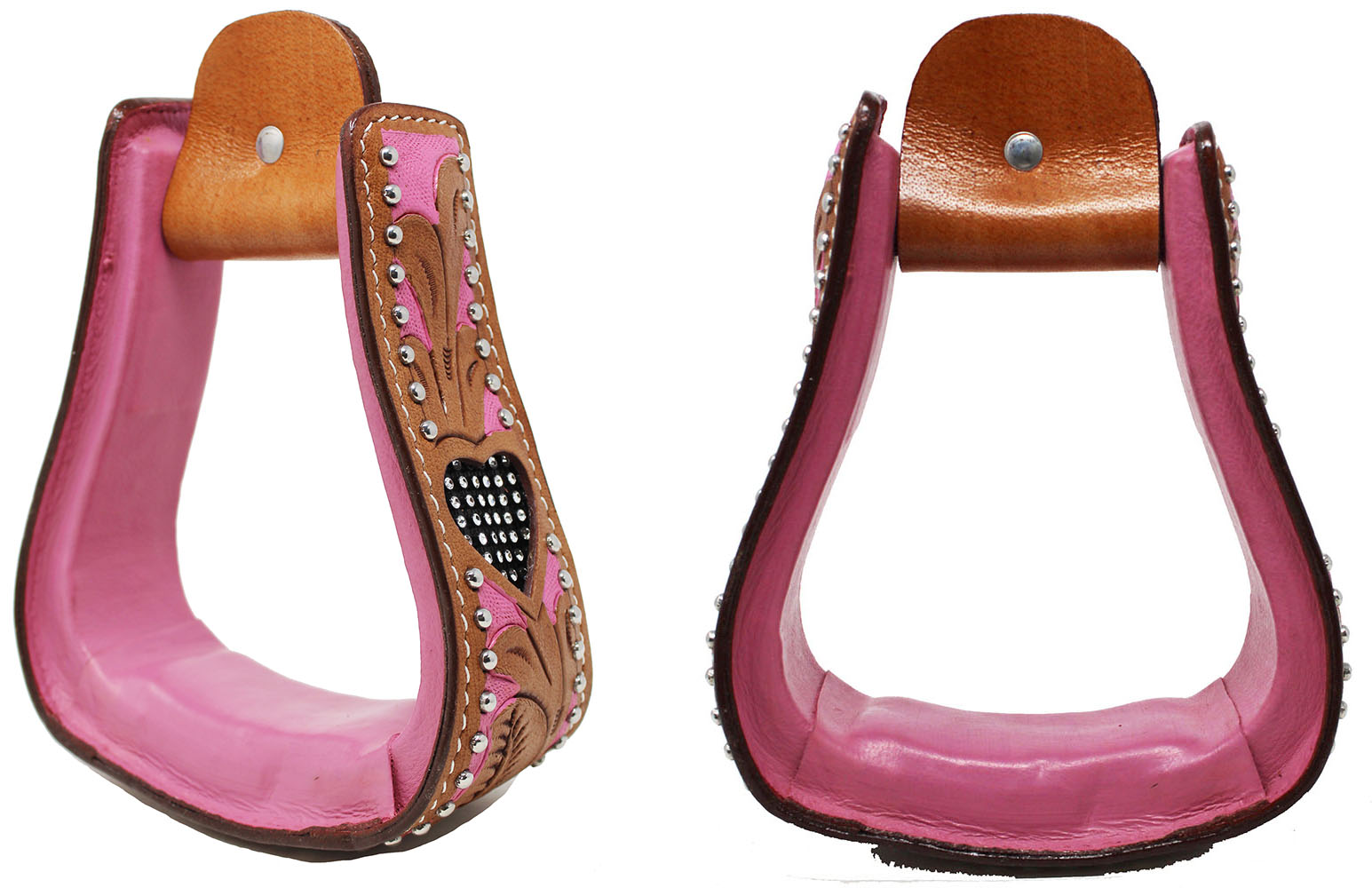 Cheval Western avec outils en Cuir Show Tack Selle étriers RODEO Cœur Rose 51127