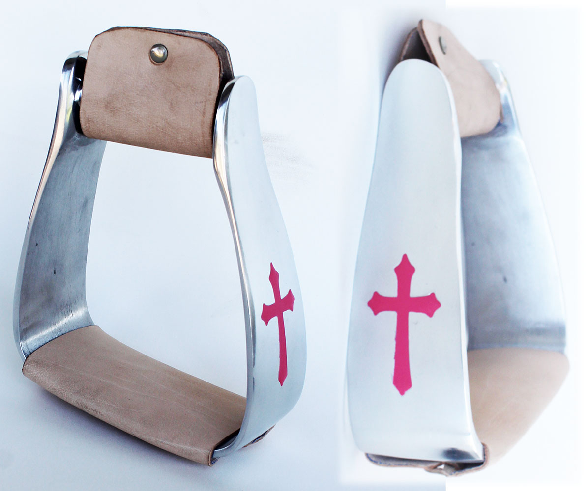 Horse Saddle Western Lightweight Aluminum Angled Saddle Stirrups Cross 5136L Horse Saddle Western Lightweight Aluminum Angled Saddle Stirrups Cross 5136L