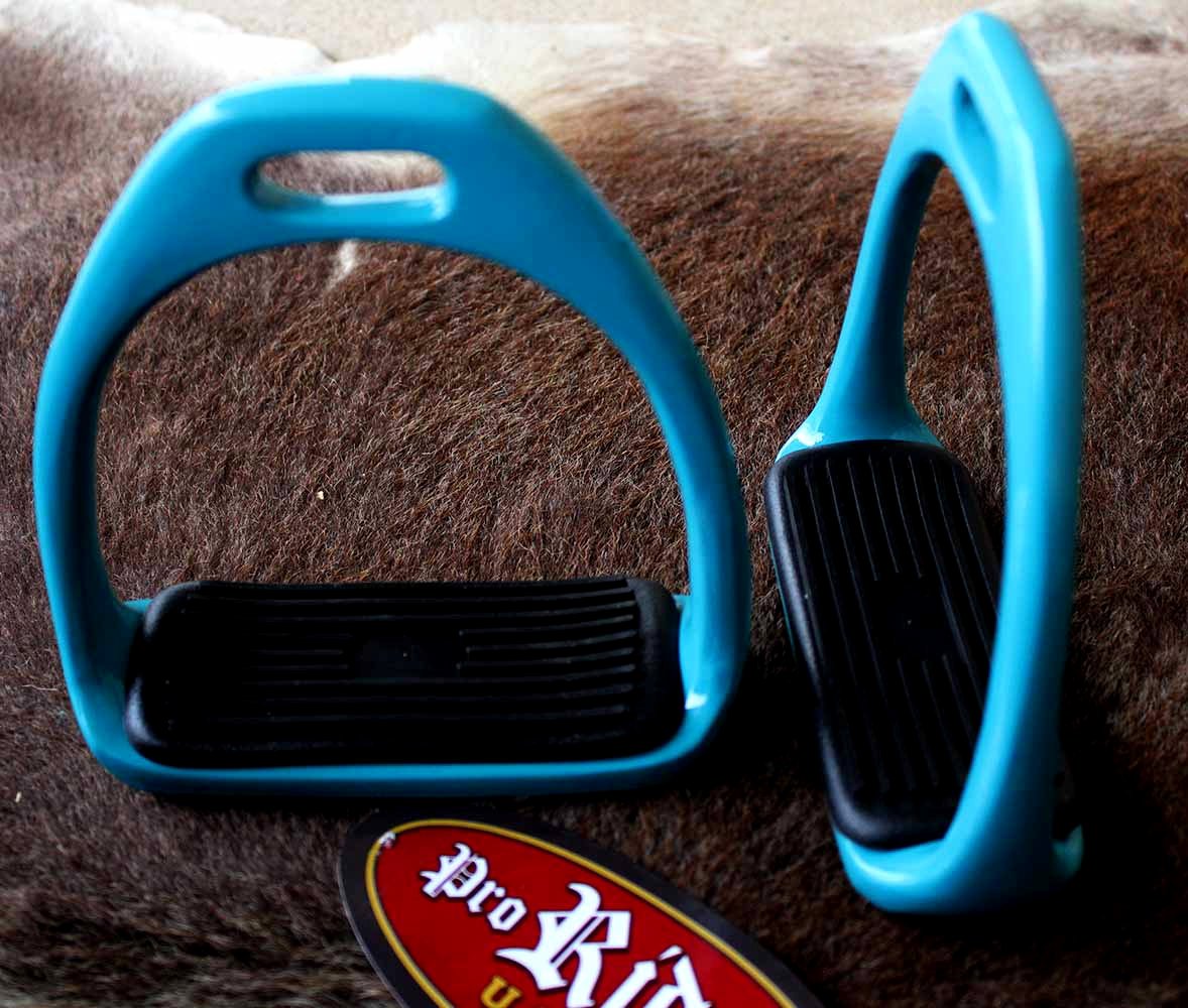 Horse Light Weight English Saddle Stirrups Irons Turquoise 43/4" Tack