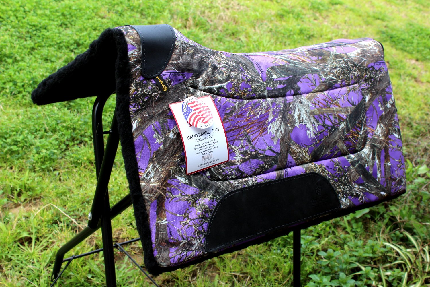 Horse Tack Purple Camo Western Contoured Saddle PAD Square 30" X 30