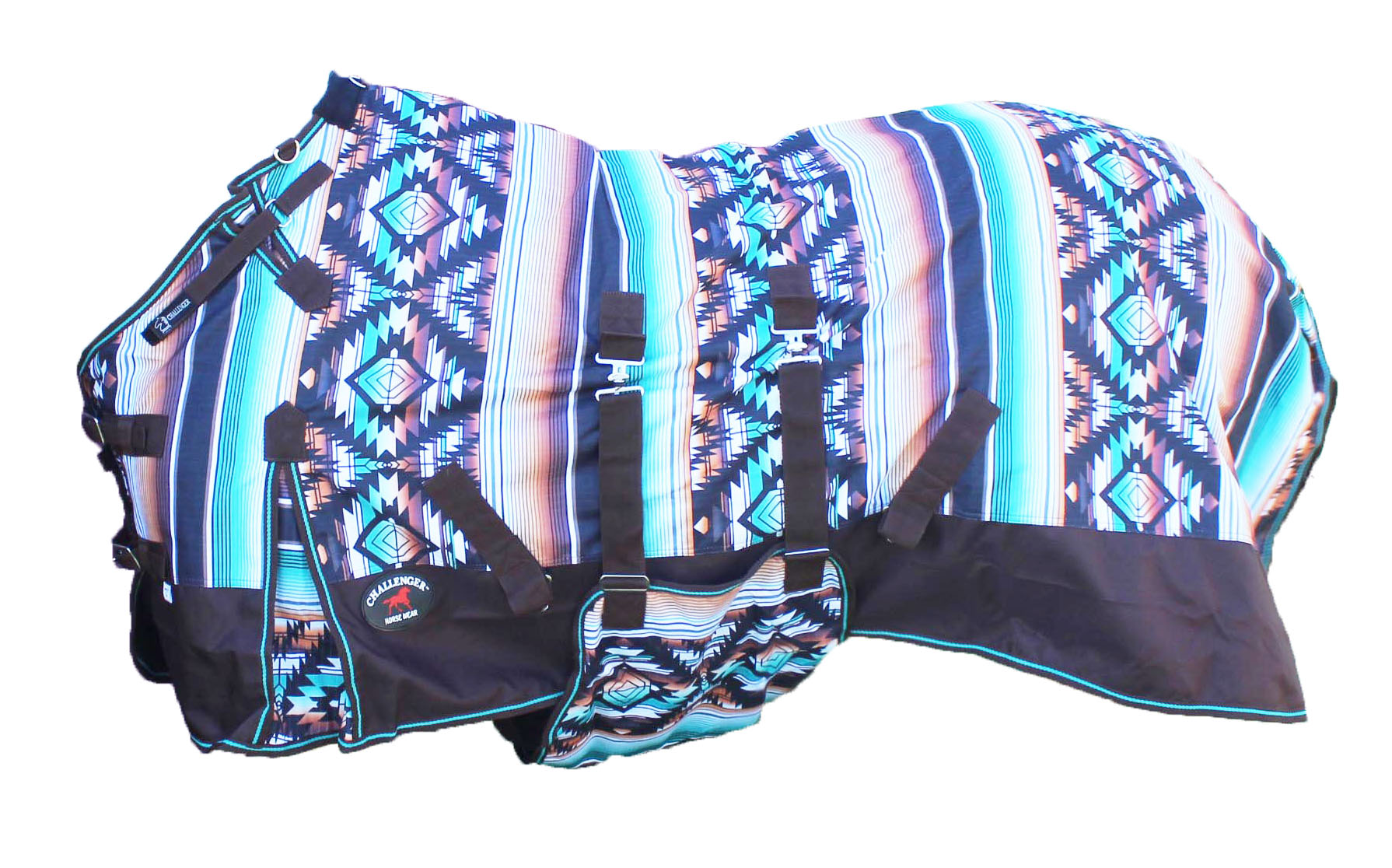 72" Horse 1200D Turnout Waterproof Fleece Lined Medium Winter Blanket Serape - Picture 3 of 5