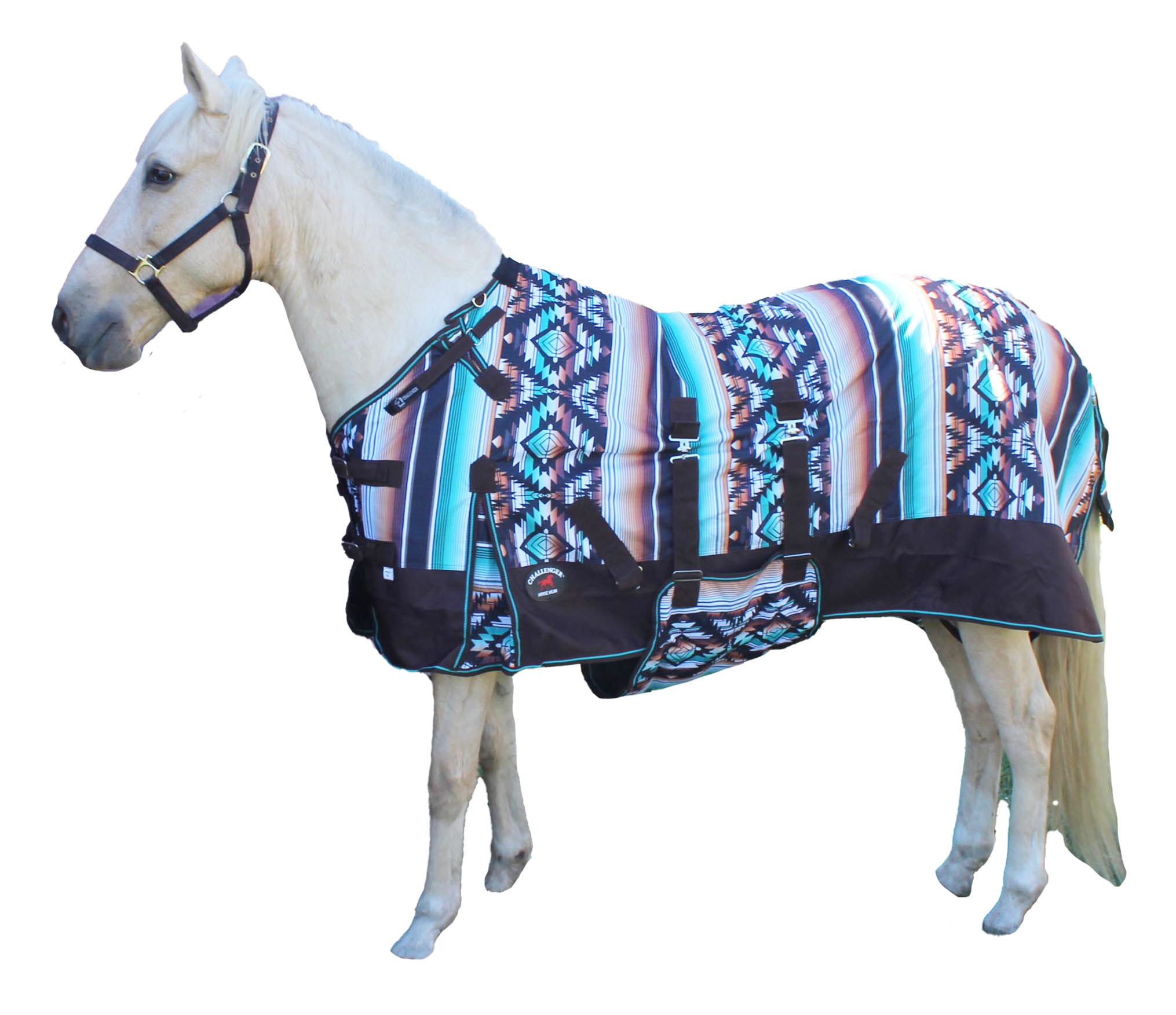 72" Horse 1200D Turnout Waterproof Fleece Lined Medium Winter Blanket Serape - Picture 1 of 5