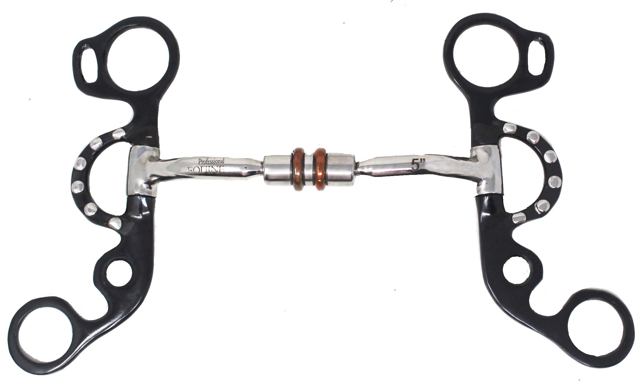 5" Mouth Comfort Jointed Copper Roller Short Shank Snaffle Horse Bit