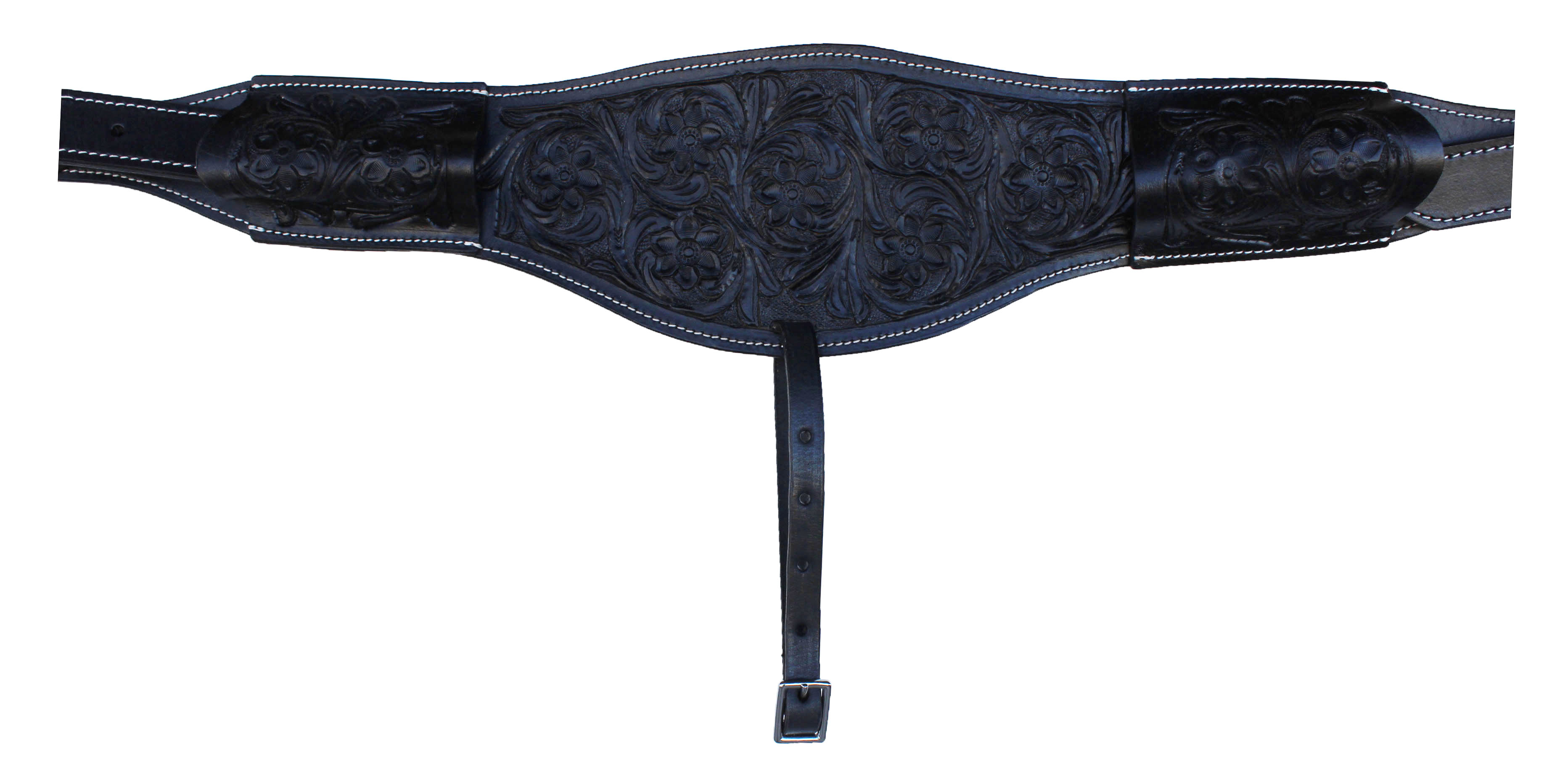 Horse Western Floral Tooled Leather Rear Flank Saddle Cinch w/ Billets ...