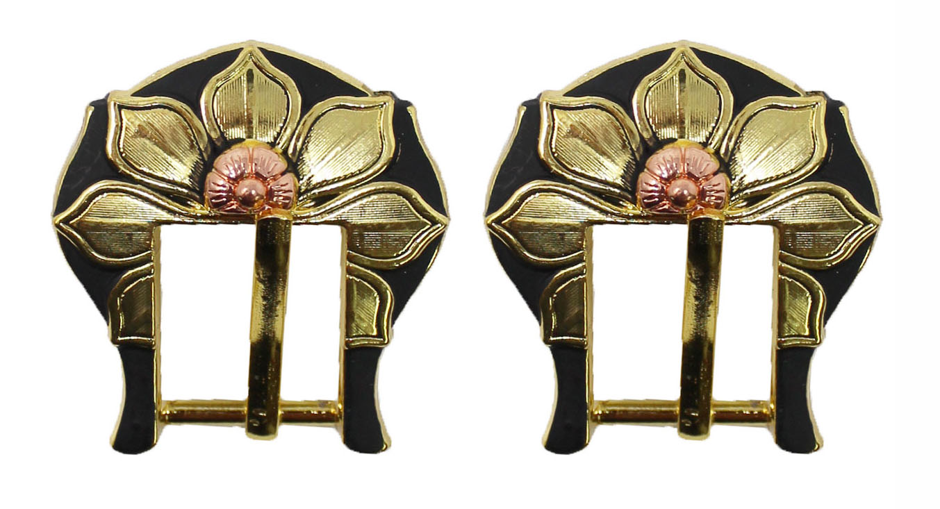 Horse 3/4" Set of 2 Flower Engraved Western Horse Tack Bridle Buckles