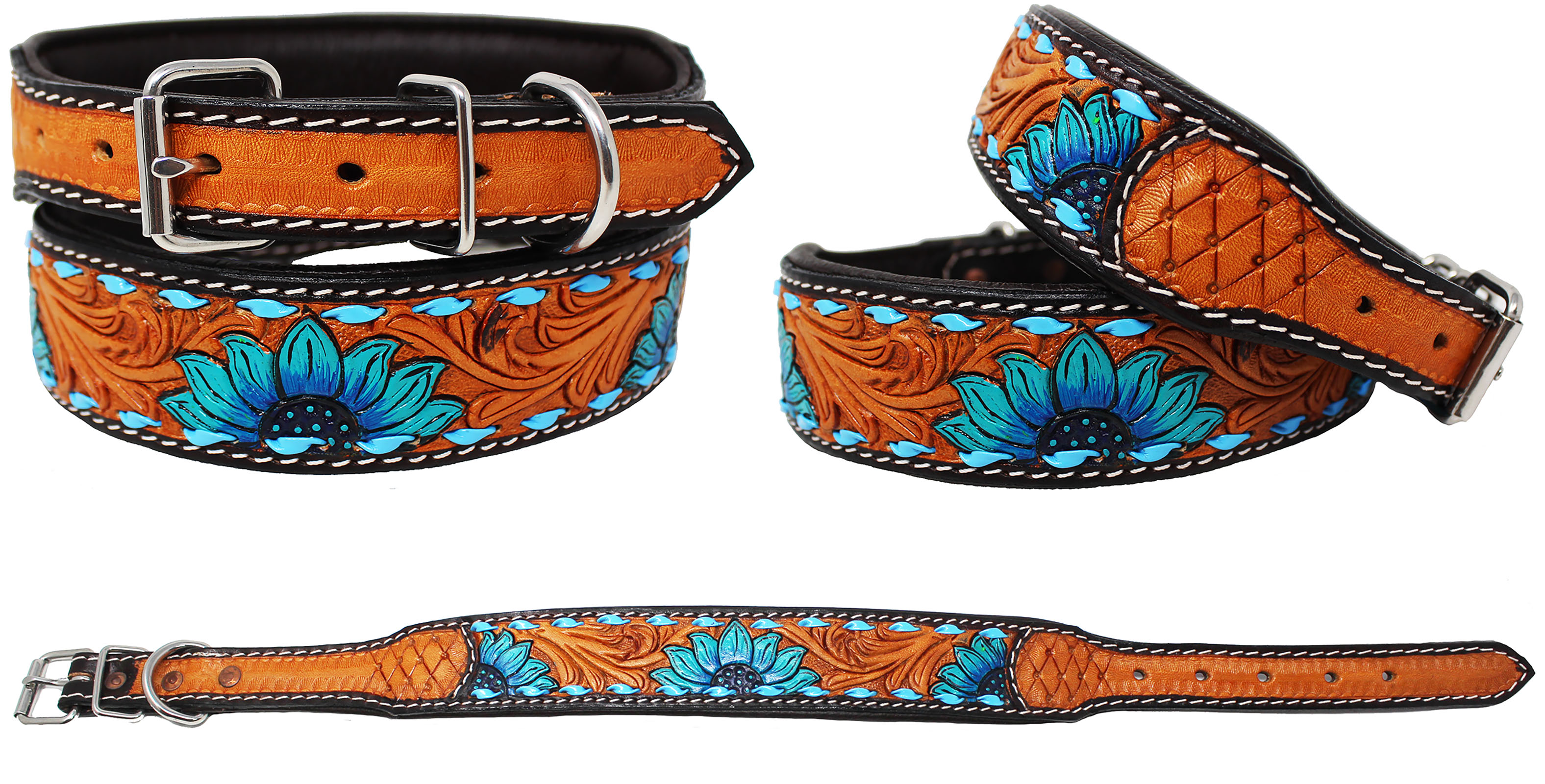 western style leather dog collars
