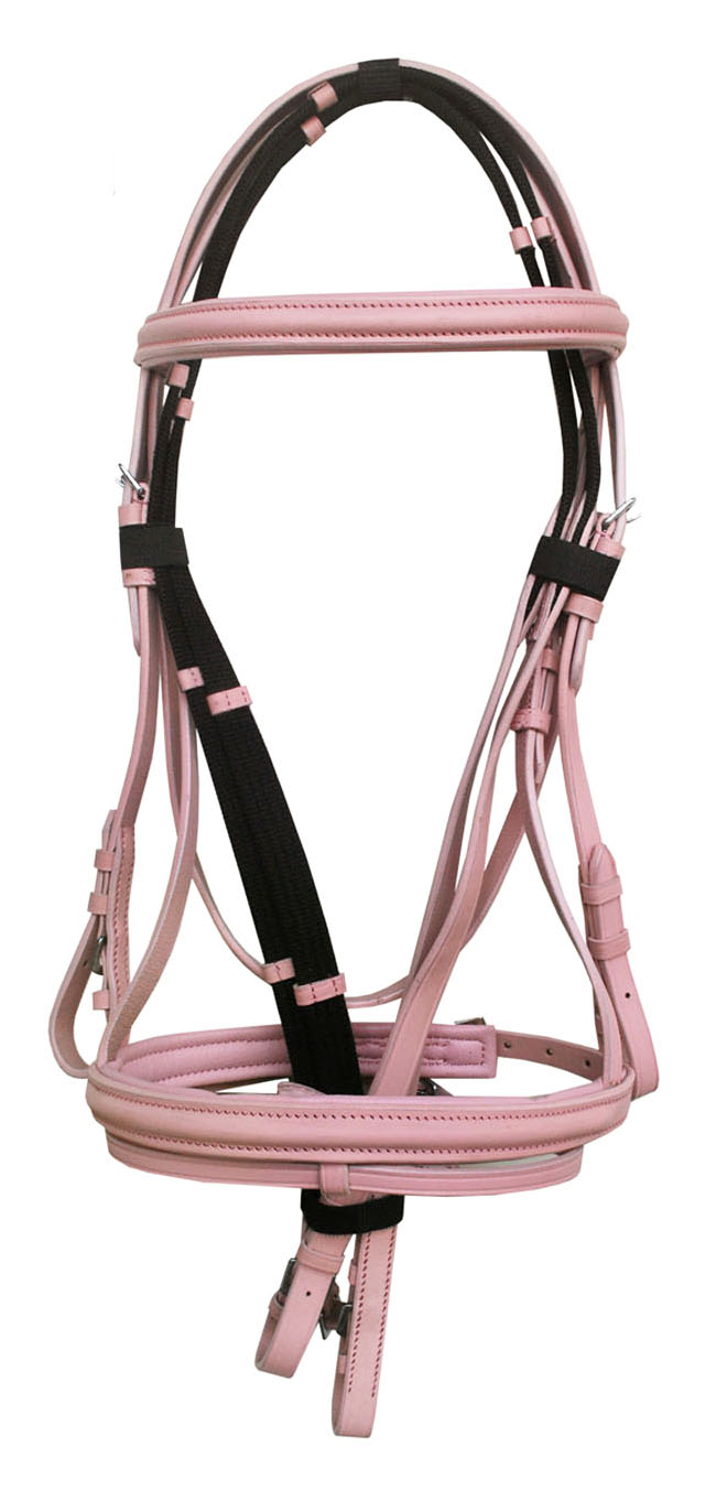 Caballo Inglés Salmón Rosa Todo Uso Trail Cuero Brida Riendas Pony 80327PK-P - Imagen 1 de 2