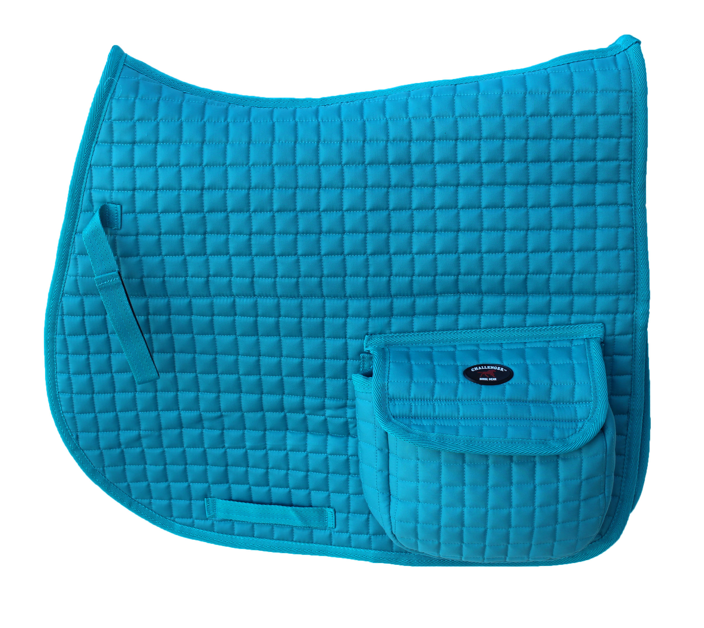 Horse English Quilted Faux Fur All-Purpose Saddle Pad Turquoise 72152TR - Picture 2 of 5