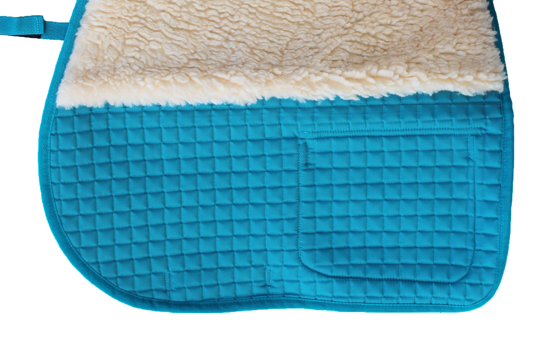 Horse English Quilted Faux Fur All-Purpose Saddle Pad Turquoise 72152TR - Picture 4 of 5
