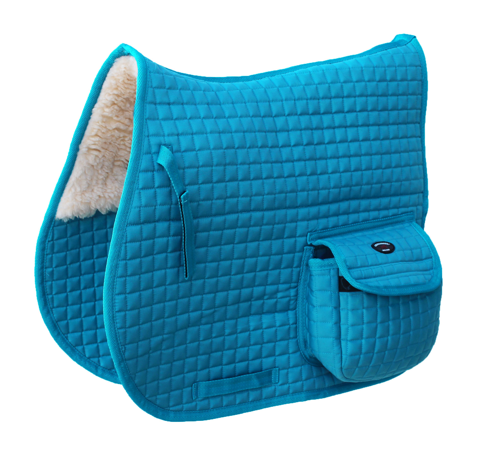 Horse English Quilted Faux Fur All-Purpose Saddle Pad Turquoise 72152TR - Picture 1 of 5