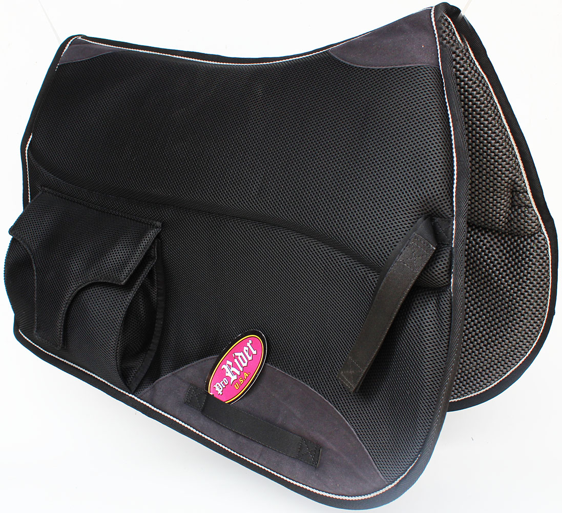 Horse English Endurance Non-Slip Neoprene Dressage Saddle Pad Pockets 6401BK1
