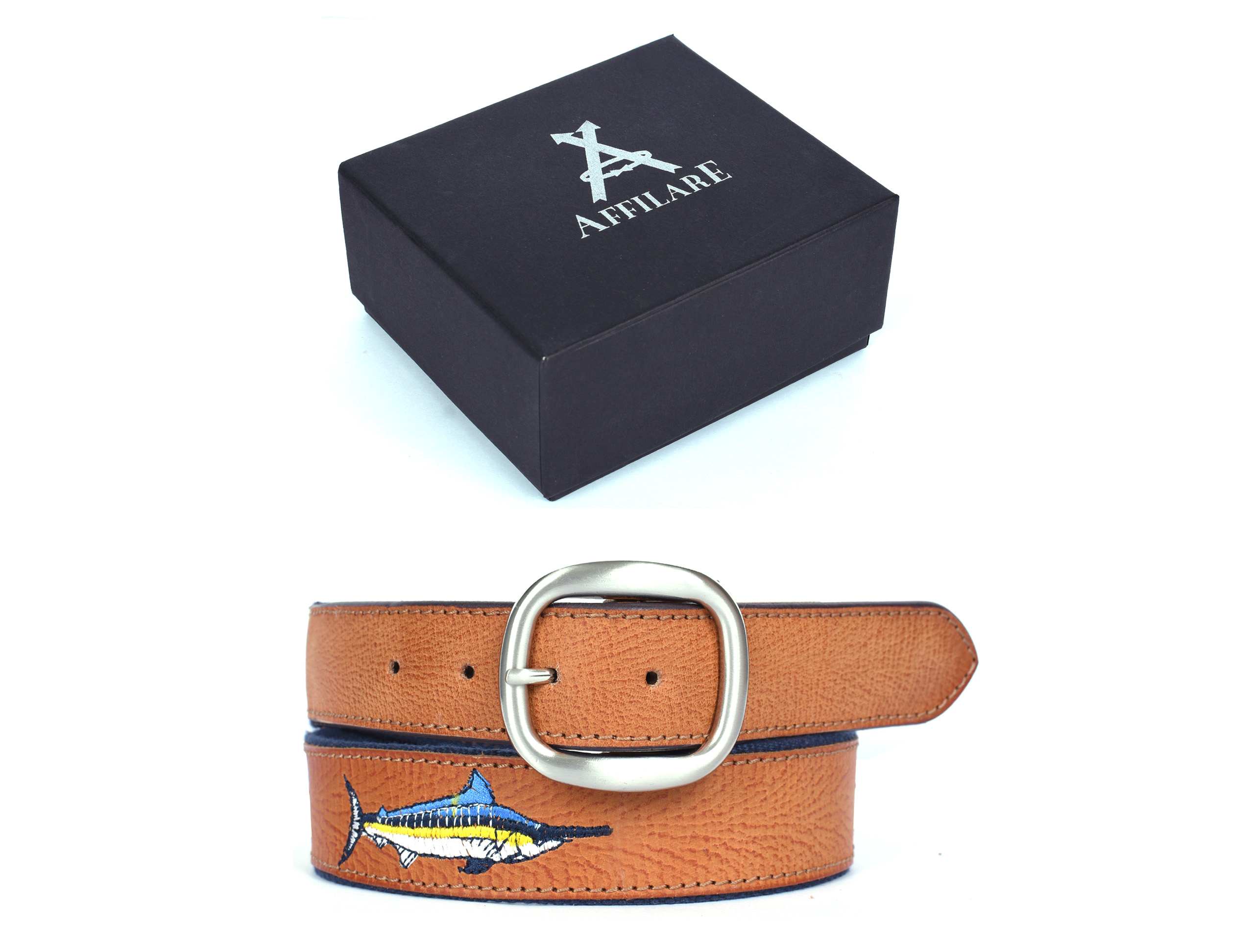 Herren Leder 1-1/2" breit Sport bestickt Gürtel 12AFBT3 - Bild 1 von 21