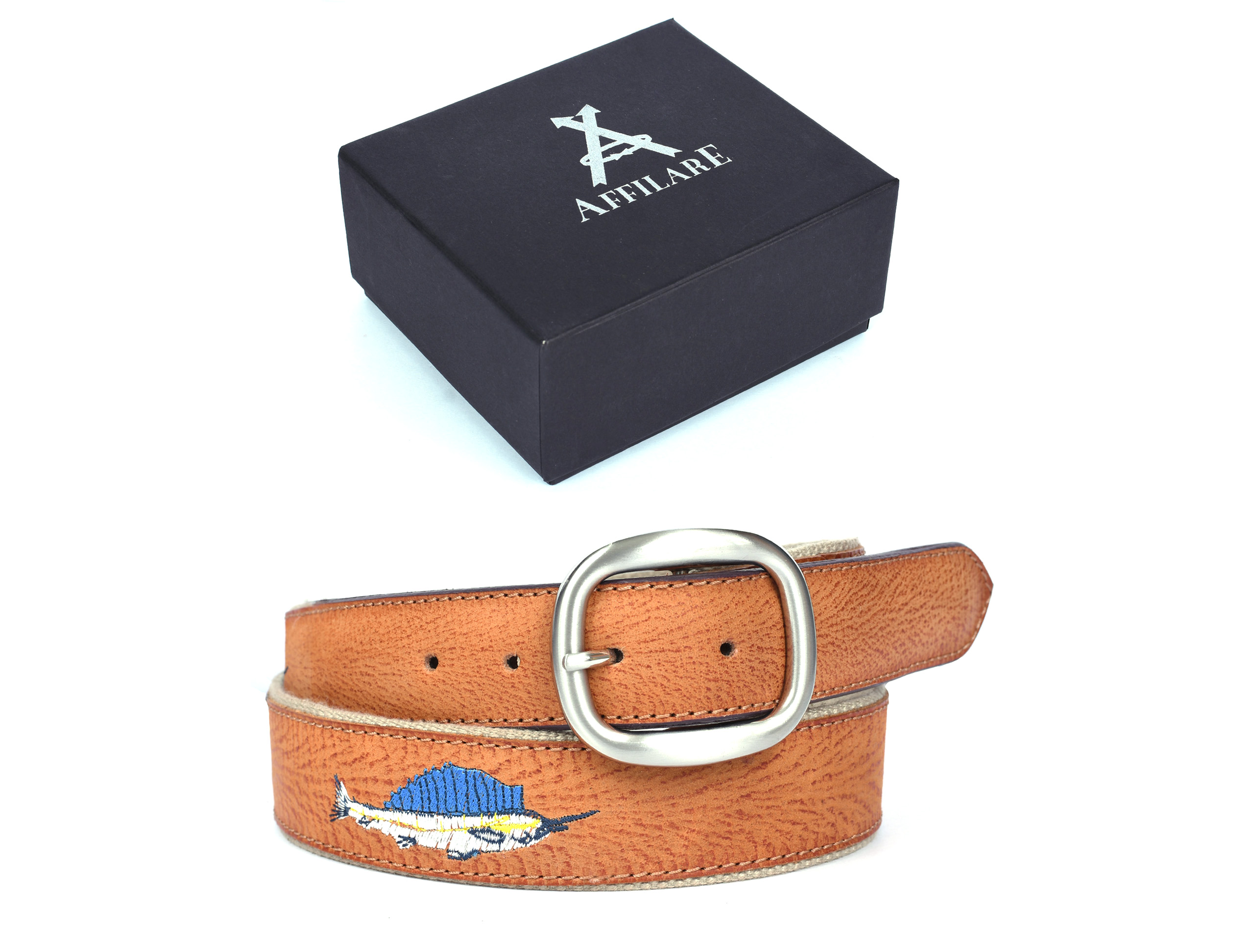 Herren Leder 1-1/2" breit Sport bestickt Gürtel 12AFBT3 - Bild 17 von 21