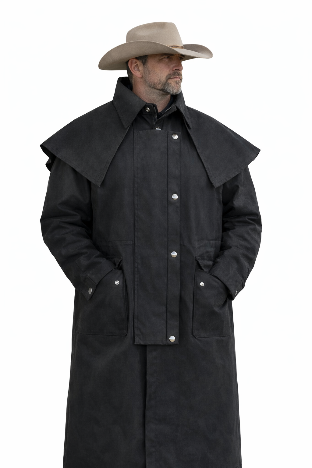 MENS OIL CLOTH OILSKIN WESTERN AUSTRALIAN DROVER WATERPROOF DUSTER