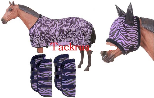 78" Tough 1 Horse Fly Sheet Mask Boots Summer Spring Airflow Mesh UV Zebra 92201