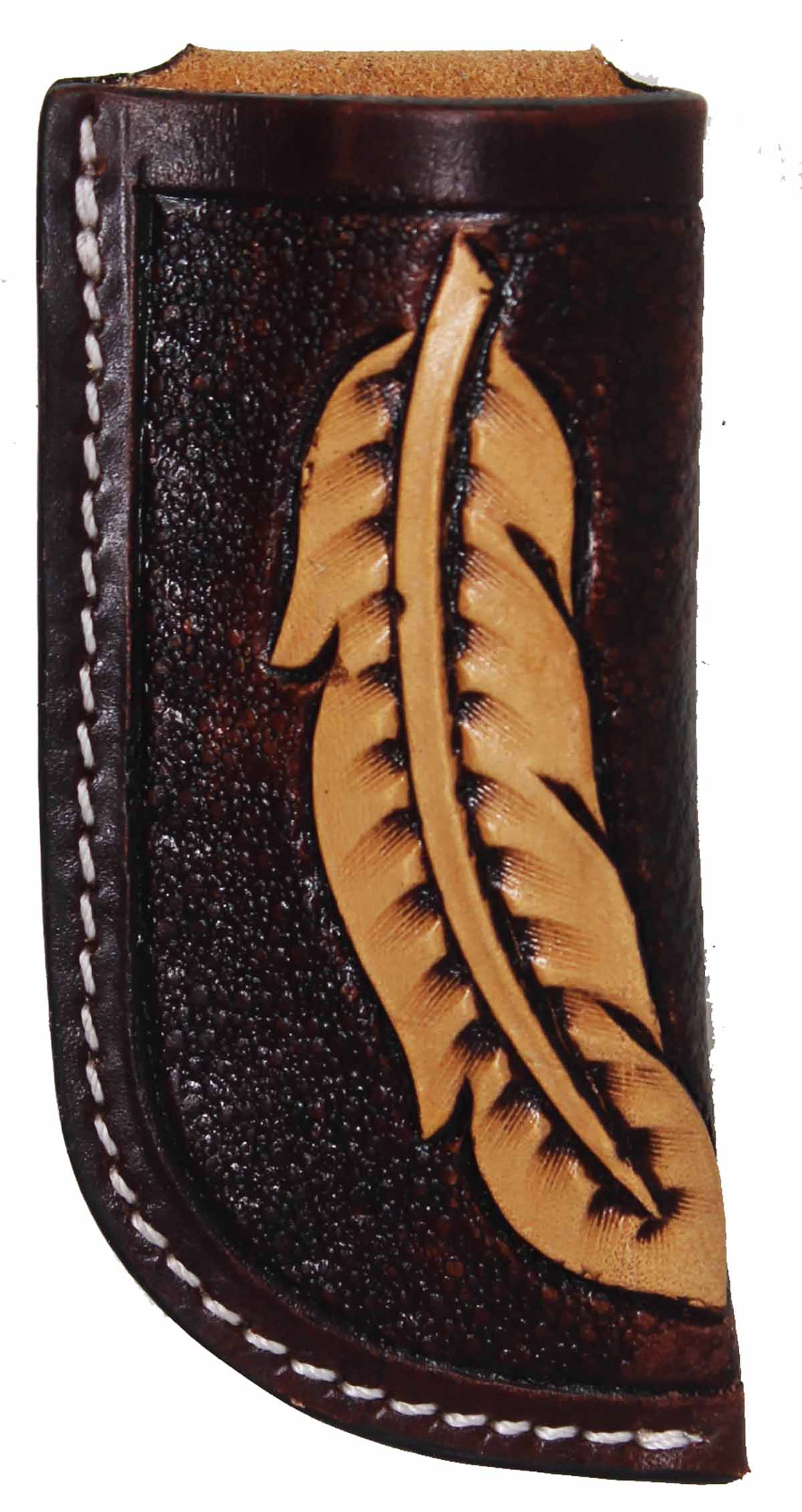 Porta fodero 4" in pelle pieno fiore lavorata a mano moda occidentale - Foto 1 di 5