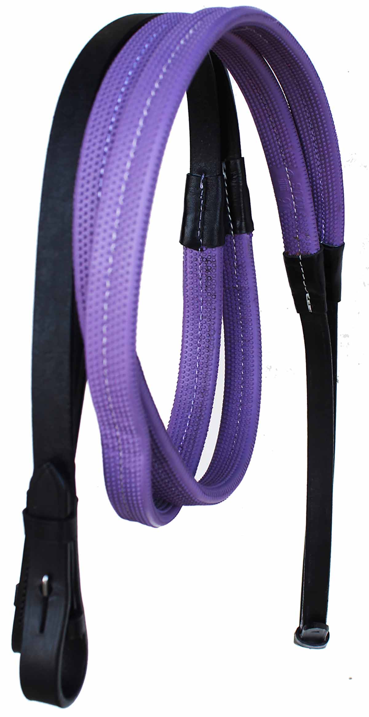 54" Horse English Black Leather Rubber Grip Schooling TRAINING Reins 805LR23 - Picture 5 of 15