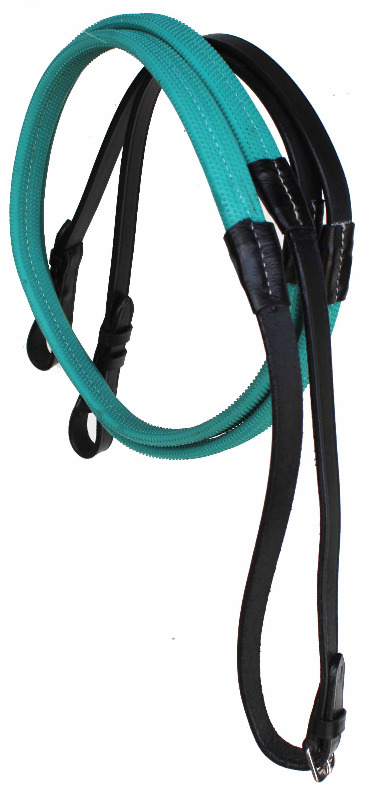 54" Horse English Black Leather Rubber Grip Schooling TRAINING Reins 805LR23 - Picture 11 of 15