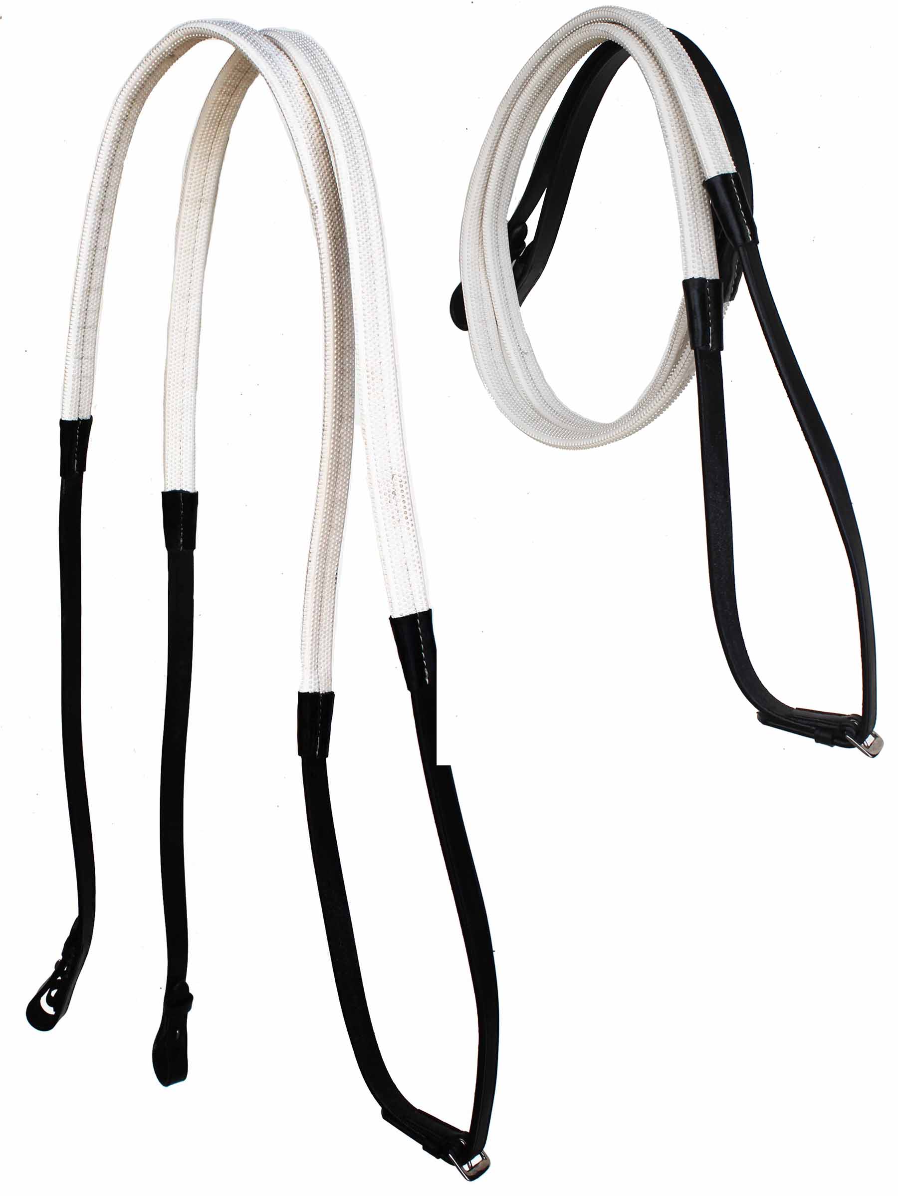 54" Horse English Black Leather Rubber Grip Schooling TRAINING Reins 805LR23 - Picture 13 of 15