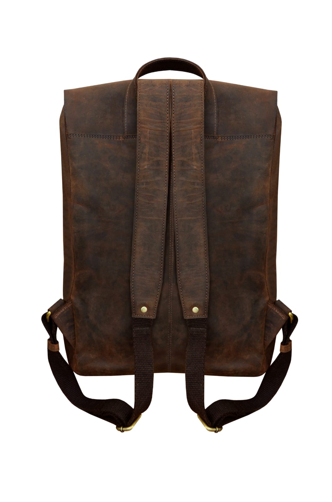 Handcrafted Full-Grain Pebbled Leather Casual Carry-On Travel Work Backpack - Picture 8 of 9