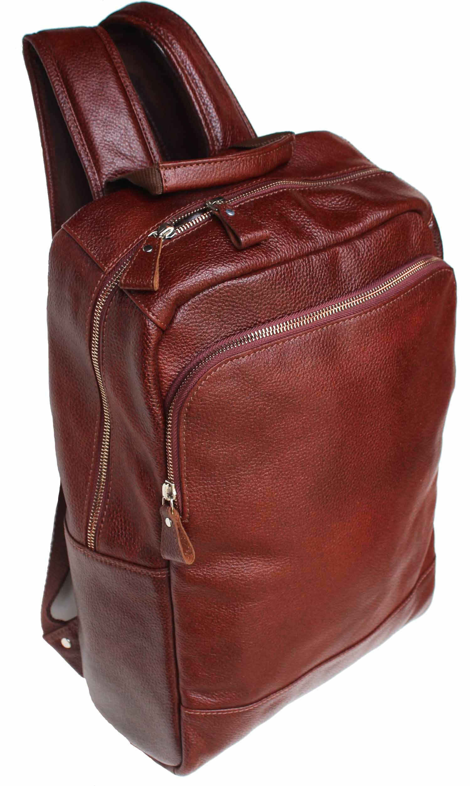 Full-Grain Pebbled Leather Casual Travel Work Backpack Laptop 18AXB09 - Picture 13 of 22