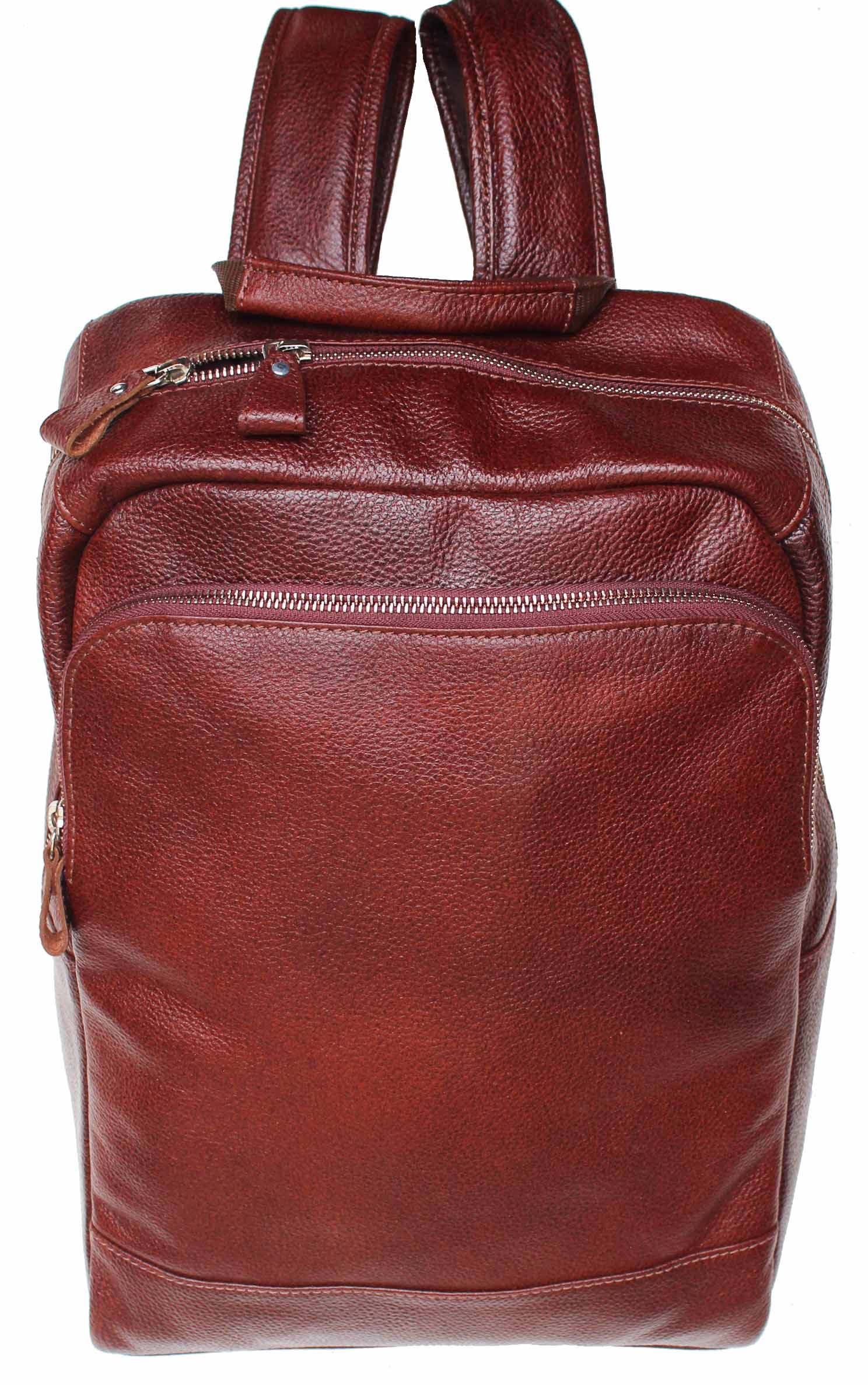 Full-Grain Pebbled Leather Casual Travel Work Backpack Laptop 18AXB09 - Picture 11 of 22