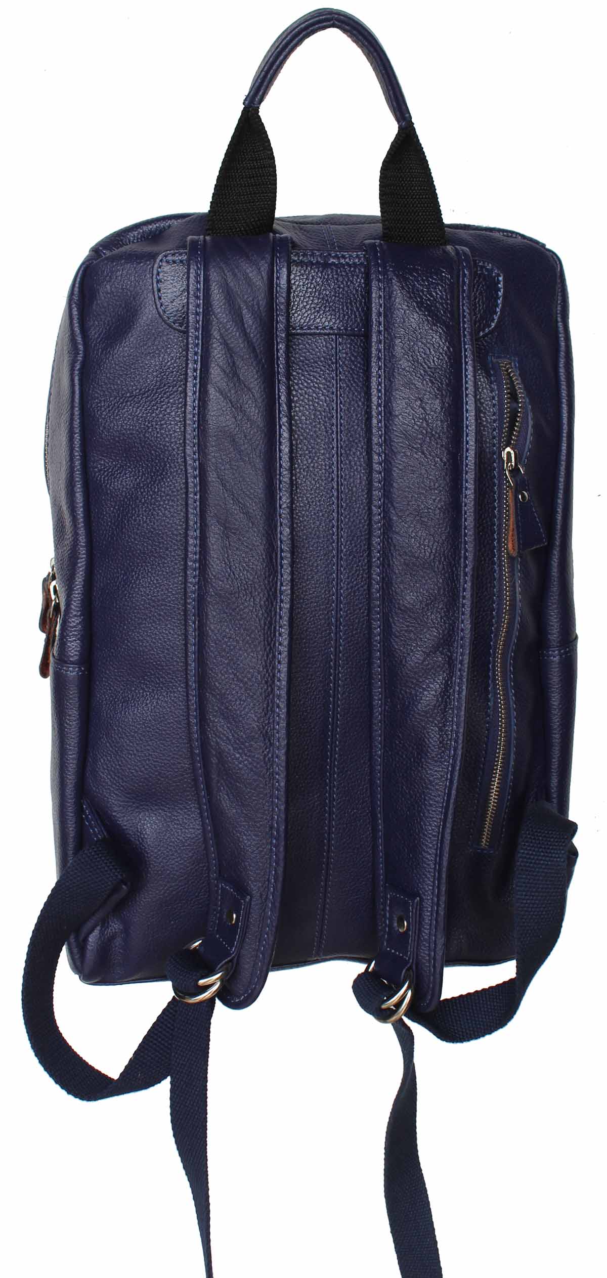 Full-Grain Pebbled Leather Casual Travel Work Backpack Laptop 18AXB09 - Picture 7 of 22