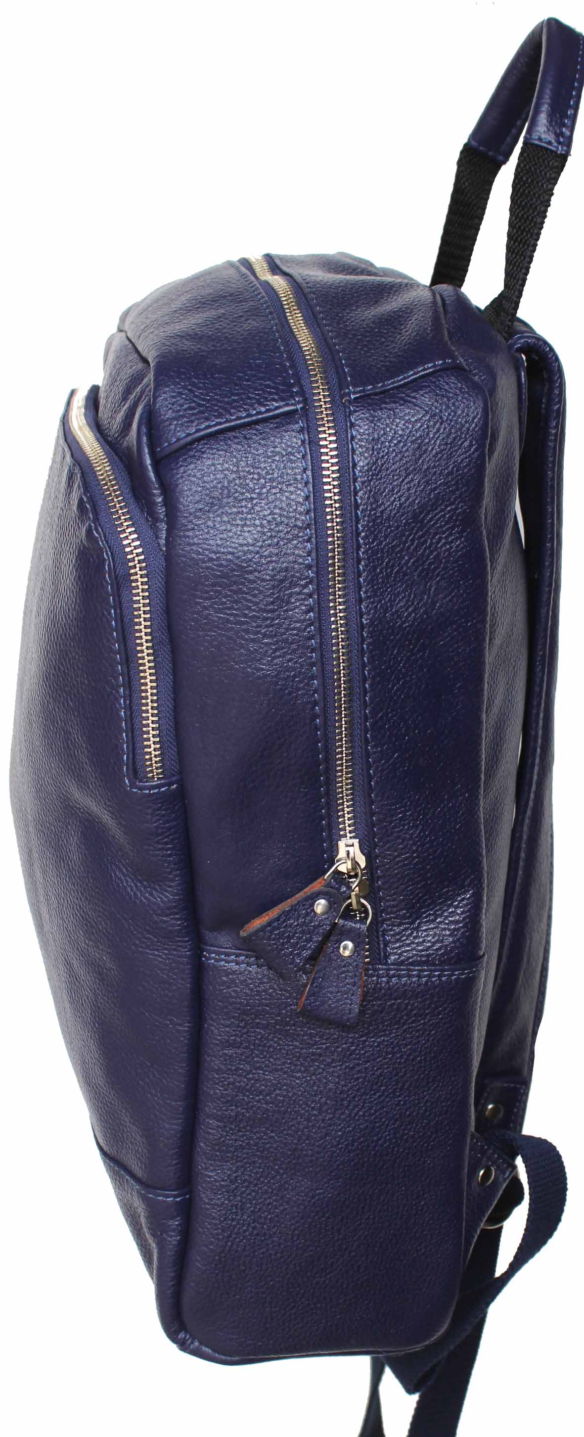 Full-Grain Pebbled Leather Casual Travel Work Backpack Laptop 18AXB09 - Picture 9 of 22