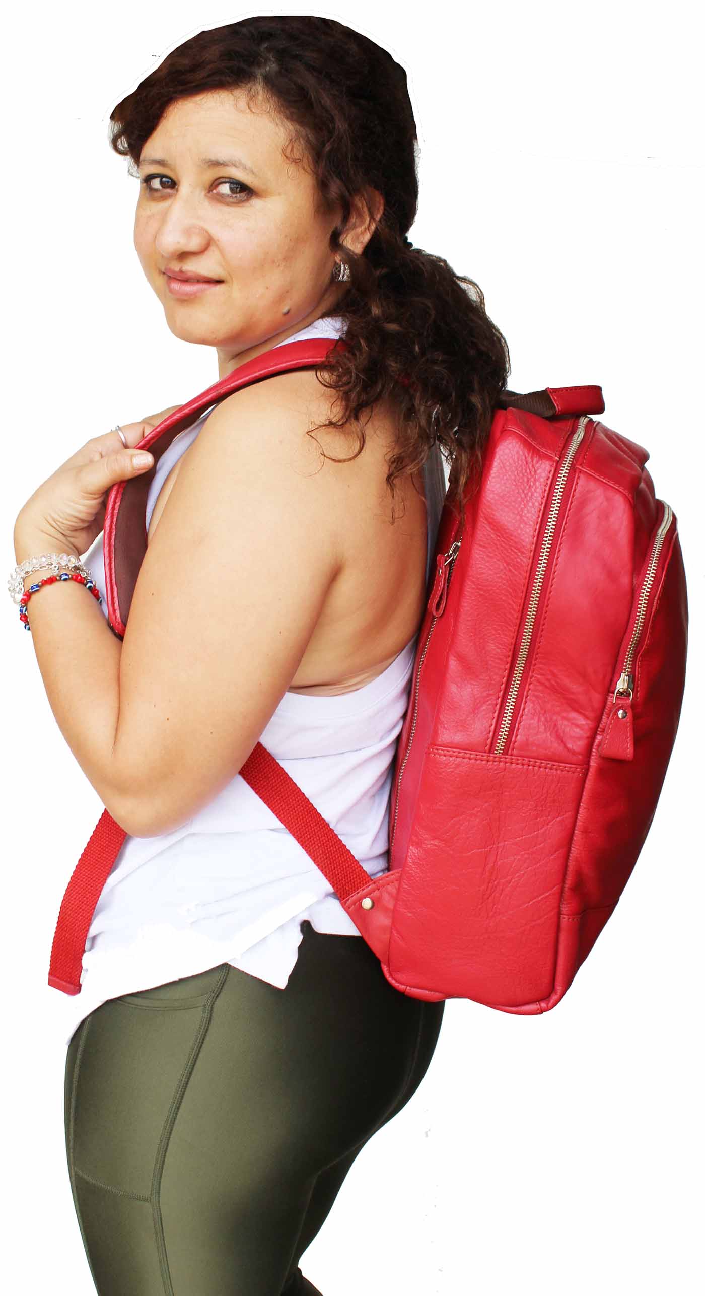 Full-Grain Pebbled Leather Casual Travel Work Backpack Laptop 18AXB09 - Picture 17 of 22