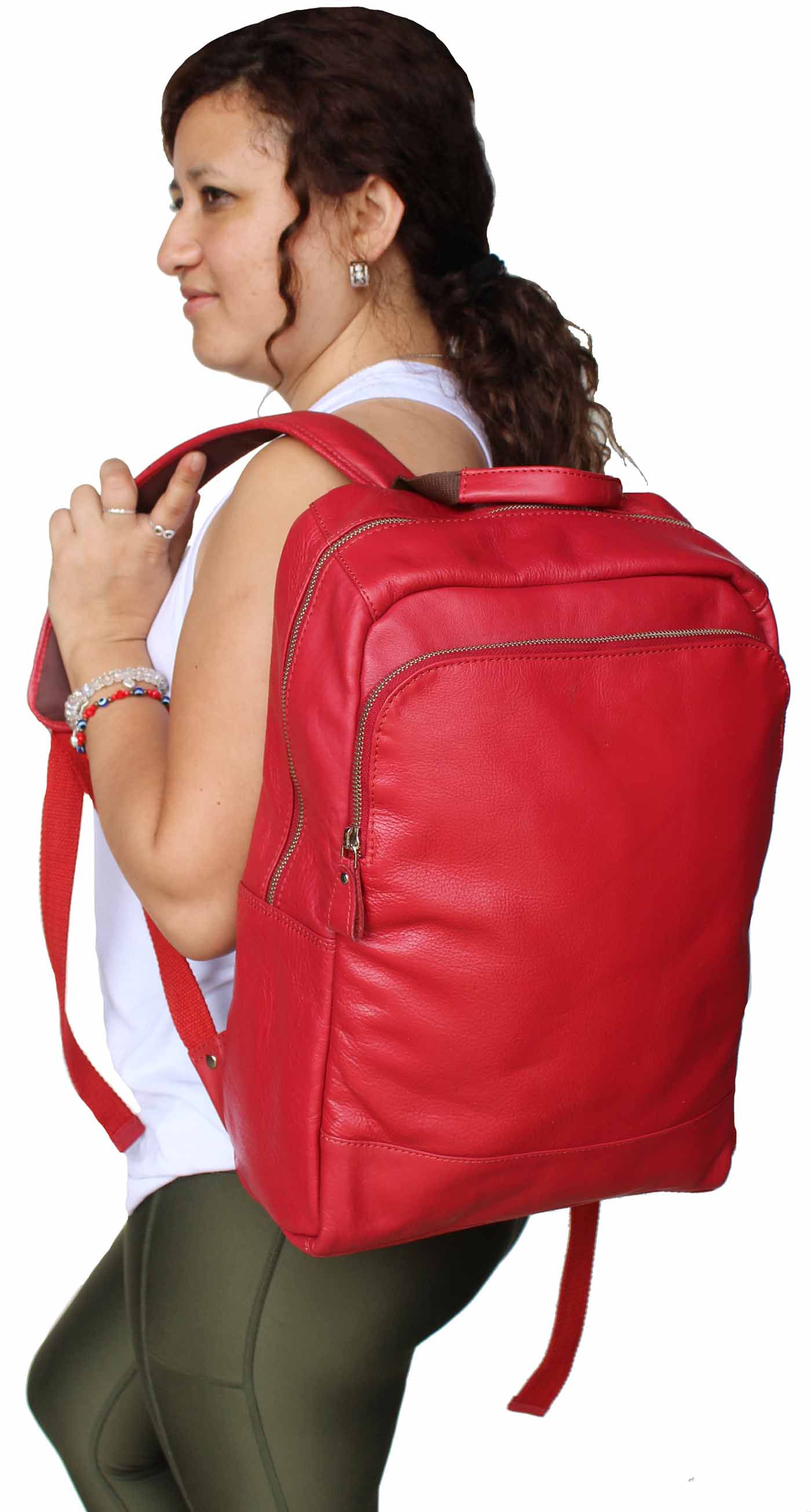 Full-Grain Pebbled Leather Casual Travel Work Backpack Laptop 18AXB09 - Picture 20 of 22