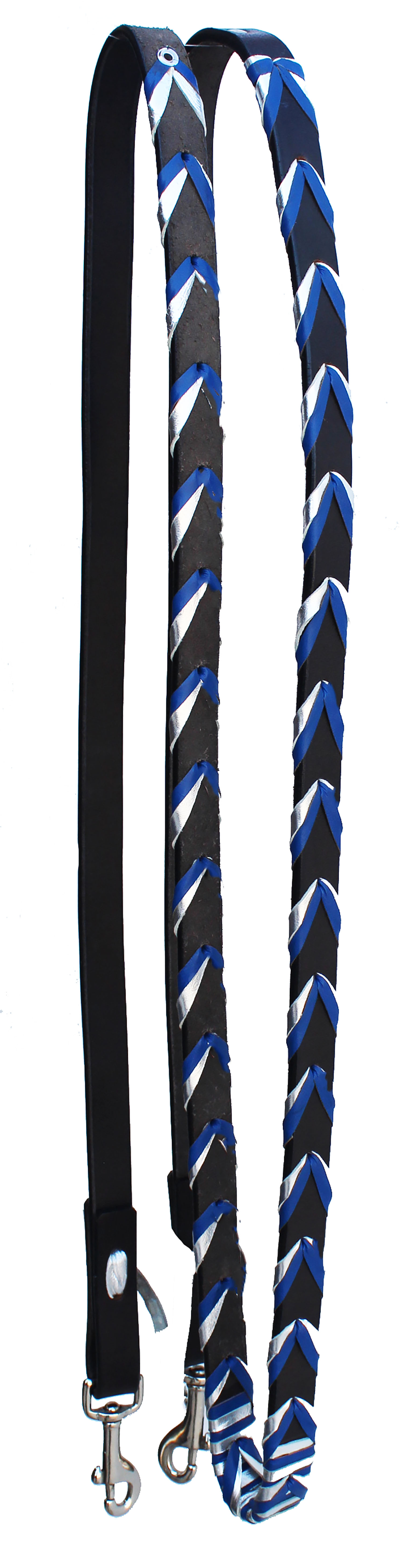 Pferd Western schwarz Leder 8' blau silber geschnürt Fass Wettbewerb Zügel 66AA05BK