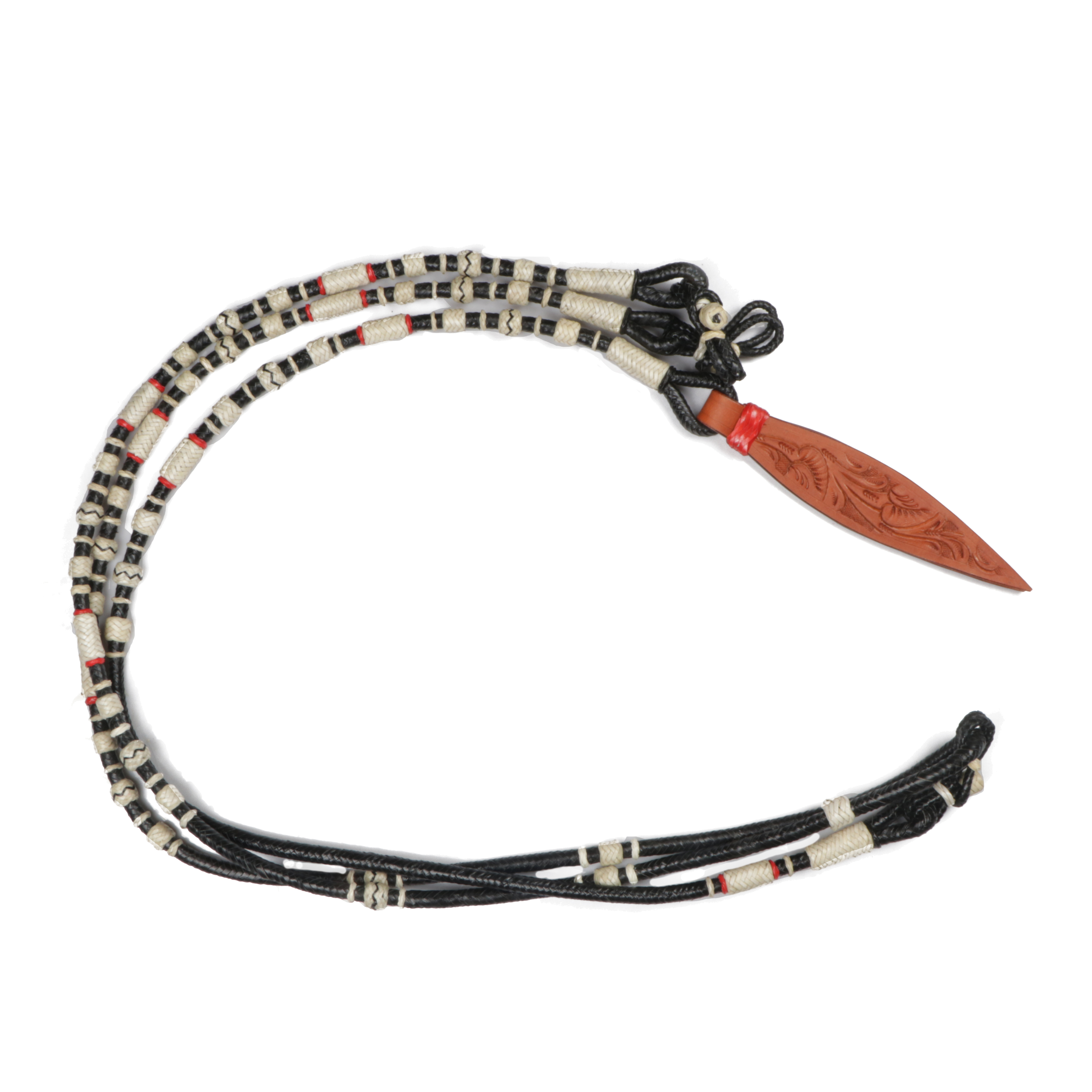 Horse Western Tack Leather Rawhide Romel Romal Reins Tooled Popper 66BT - Picture 10 of 15